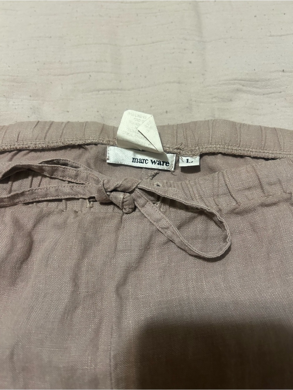 Women's Wide Leg Cargo Linen Pants in Taupe brown. - Picture 6 of 9